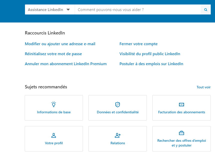 Comment contacter LinkedIn ? contacter l'assistance de LinkedIn