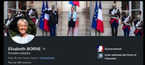 Elisabeth Borne photo de profil linkedin